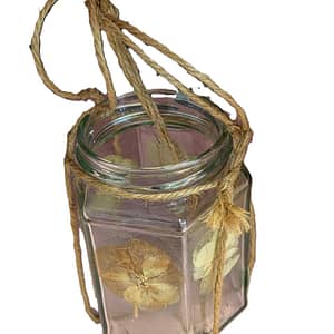 Small Glass Pressed Flower Jar