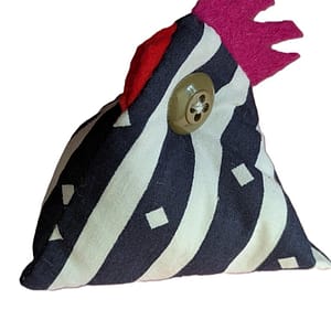 Small Material Chicken - Blue & White Striped