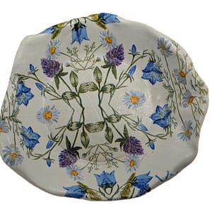 White Clay Decoupaged Bowl