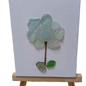 Sea Glass Flower with Stand