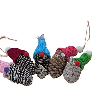 Pine Cone Christmas Tree Decorations - Set of 5