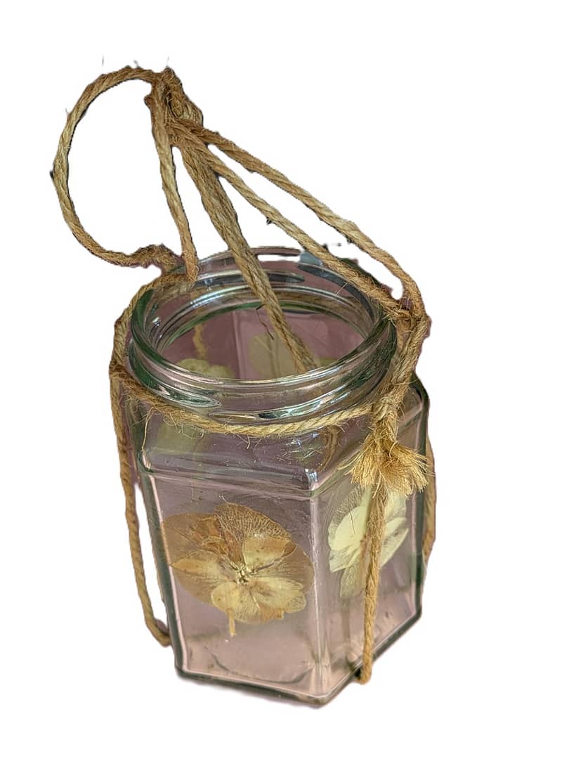 Small Glass Pressed Flower Jar