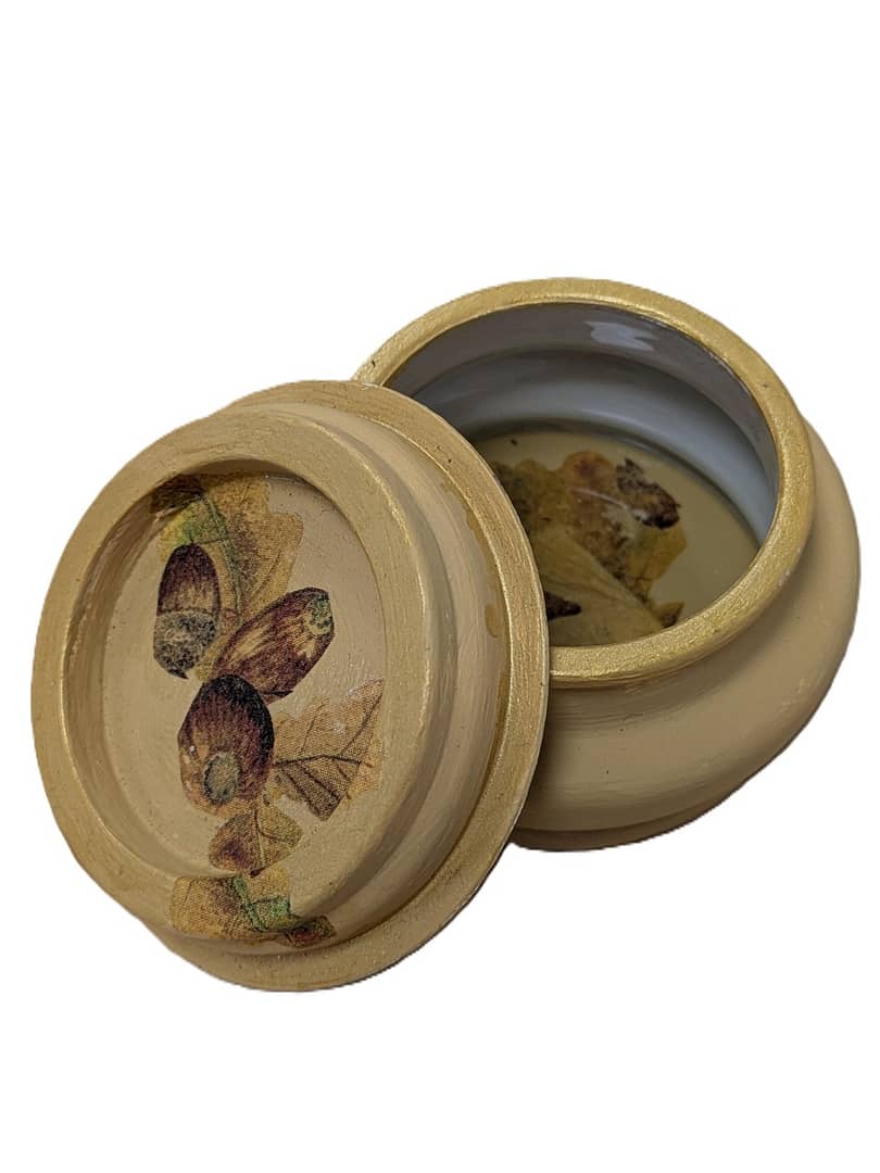 Trinket Jar - Leaves & Acorns