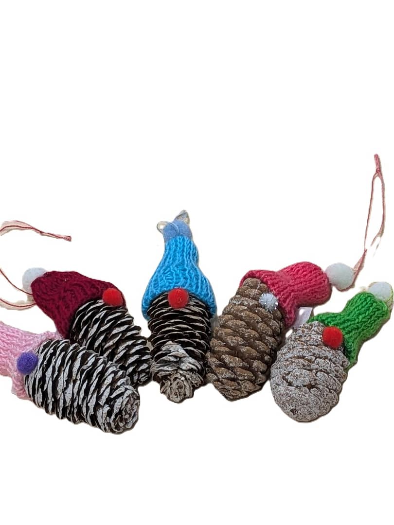 Pine Cone Christmas Tree Decorations - Set of 5